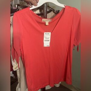 Michael Kors Coral Short Sleeve Top